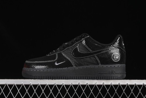 Nike Air Force 1'07 Low Lightning Collaboration Black Snake Scale Casual Sneakers - SC9207-529