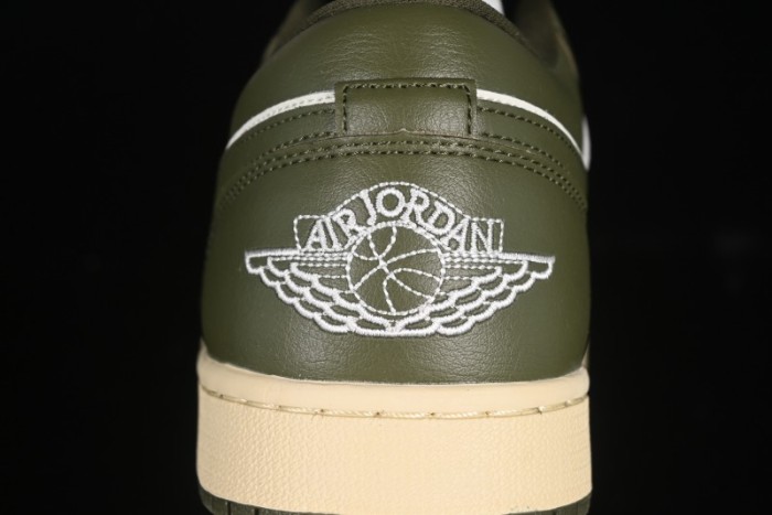 Nike Air Jordan 1 Low AJ1 Military Green White Casual Lifestyle Sneakers - DC0774-122
