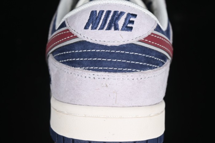 Nike SB Dunk Low Stussy Collaboration Black Burgundy Swoosh Anniversary Custom Low-Top Casual Skate Shoes - DM6868-022