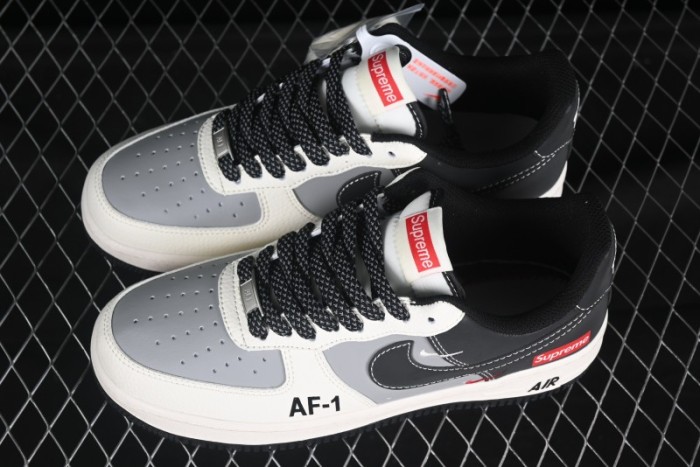 Nike Air Force 1'07 Low Supreme Casual Sneakers in Beige Grey Black - HH7518-055