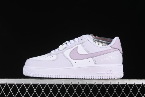 Nike Air Force 1 '07 Low Casual Sneakers with Anime-Inspired Light Gray Purple Spray Paint Design - DY8899-004