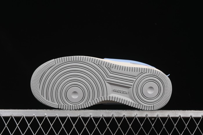 Nike Air Force 1'07 Low Supreme Collaboration Light Blue Swoosh Casual Sneakers - XS3464-577