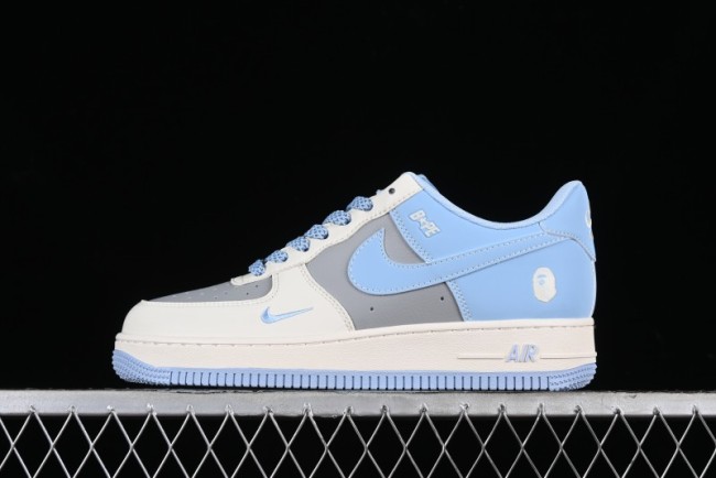 Nike Air Force 1 '07 Low Bape Collaboration - Light Grey Blue Casual Sneakers BB9599-204