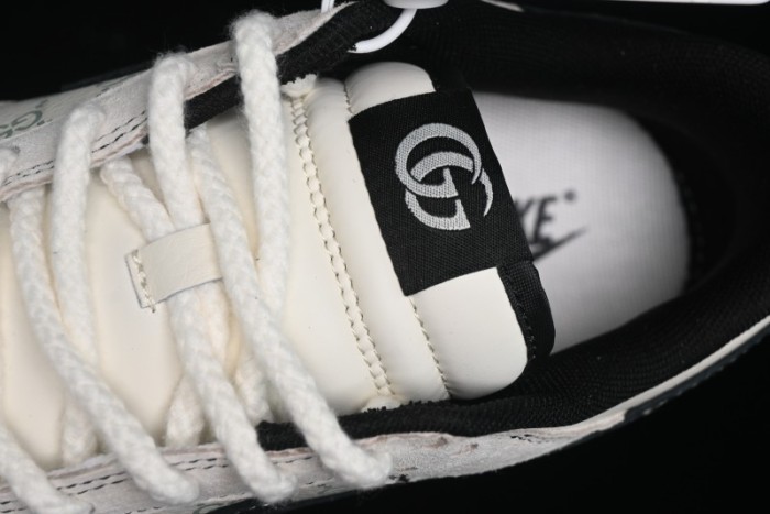 Nike SB Dunk Low Gucci Collaboration - Bumblebee Series Grey Black Hook Anniversary High-End Custom Low-Top Casual Skate Shoes - MM1089-029