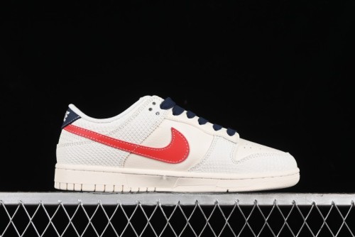 Nike SB Dunk Low Supreme Collaboration - White Dragon Scale Anniversary Custom Low-Top Casual Skate Shoes - BB8685-101