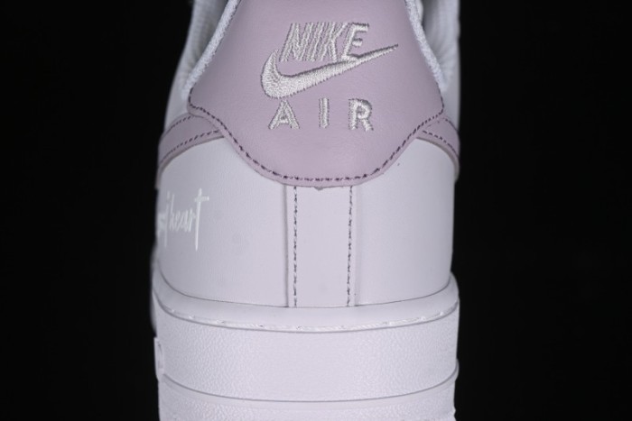 Nike Air Force 1 '07 Low Casual Sneakers with Anime-Inspired Light Gray Purple Spray Paint Design - DY8899-004