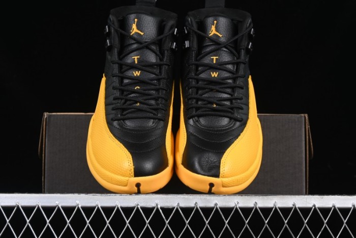 Nike Air Jordan 12 Retro Basketball Shoes in Black and Yellow - 130690-070