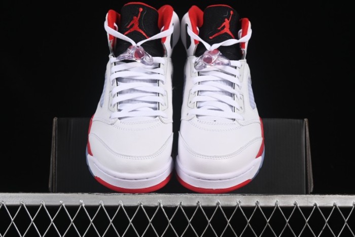 Nike Air Jordan 5 Retro Basketball Shoes Fire Red Black Tongue - HQ7978-101