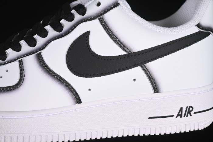 Nike Air Force 1'07 Low Casual Sneakers with Black Border, Green Swoosh & Gold Embroidery - ZH0316-075