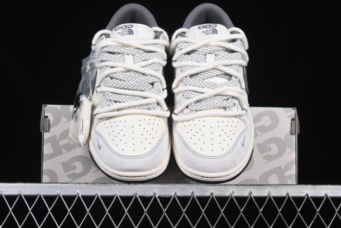 Nike SB Dunk Low The North Face x Supreme Collaboration Light Gray Hook Anniversary Custom Low-Top Casual Skate Shoes - YX5066-230