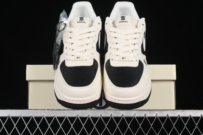 Nike Air Force 1 '07 Low Burberry Collaboration - Black White Patchwork Casual Sneakers - BB8588-227
