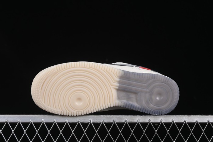 Nike Air Force 1 '07 Low Stussy Collaboration Dual-Tone Grey Swoosh Casual Sneakers - HH7518-037