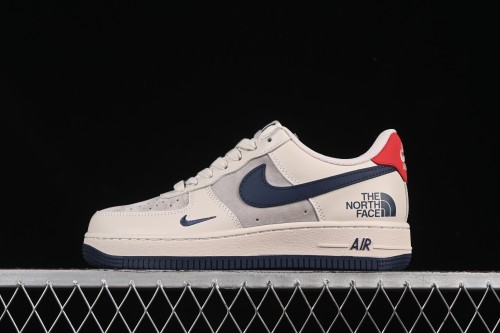 Nike Air Force 1 '07 Low The North Face Collaboration Red Heel Navy Blue Casual Sneakers - XX3168-133