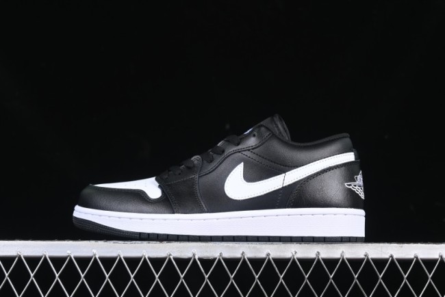 Nike Air Jordan 1 Low Retro Basketball Shoes in Black and White - 553558-043