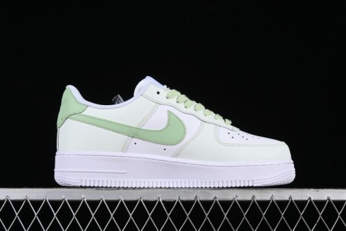 Nike Air Force 1 '07 Low Casual Sneakers with Anime-inspired Green Apple Spray Paint Design - DY8899-002