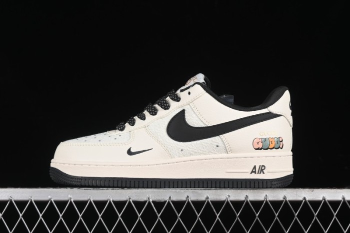 Nike Air Force 1 '07 Low Gucci Collaboration - Dark Blue Linen Casual Sneakers - XZ3398-888