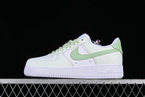 Nike Air Force 1 '07 Low Casual Sneakers with Anime-inspired Green Apple Spray Paint Design - DY8899-002