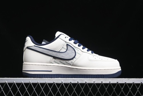 Nike Air Force 1 '07 Low Supreme Collaboration - Light Blue Shadow Swoosh Casual Sneakers - XZ6188-989