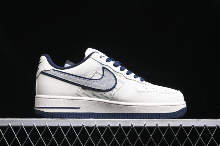 Nike Air Force 1 '07 Low Supreme Collaboration - Light Blue Shadow Swoosh Casual Sneakers - XZ6188-989