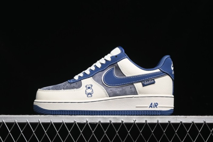 Nike Air Force 1 '07 Low Violent Bear Collaboration - Grey Beige Blue Low-Top Casual Sneakers - KK1988-017