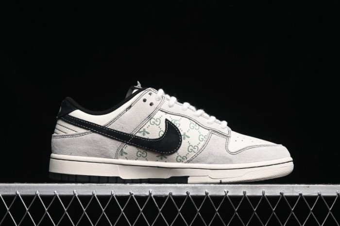 Nike SB Dunk Low Gucci Collaboration - Bumblebee Series Grey Black Hook Anniversary High-End Custom Low-Top Casual Skate Shoes - MM1089-029
