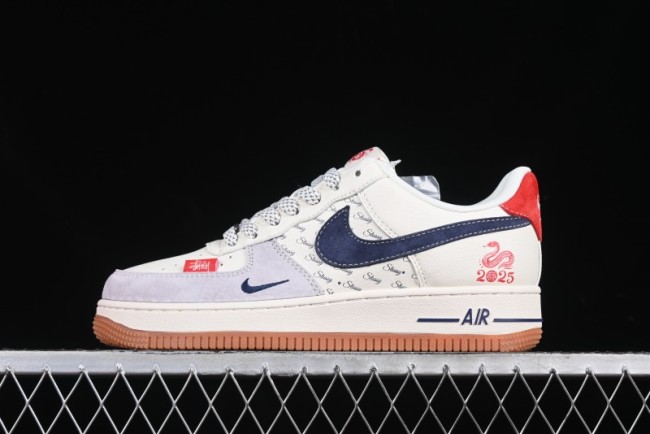 Nike Air Force 1 '07 Low Stussy Collaboration Year of the Snake Limited Edition Red Snake Low-Top Casual Sneakers - XS1958-502