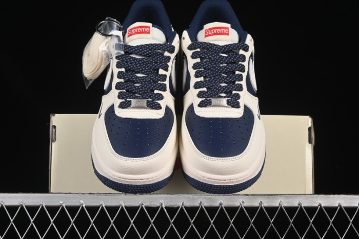 Nike Air Force 1 '07 Low Supreme Collaboration Light Blue Edge Casual Sneakers - HH7518-057