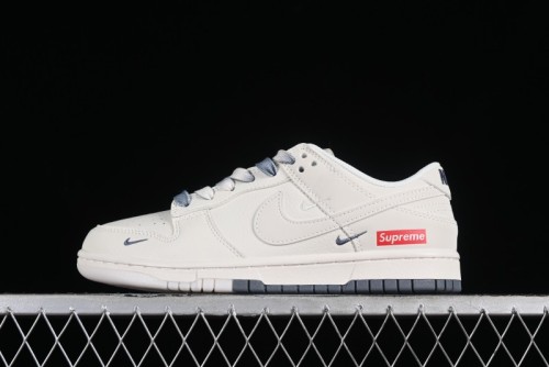 Supreme x Nike SB Dunk Low Anniversary Edition White Grey Customized Low-Top Casual Skate Shoes - BB8657-105 1