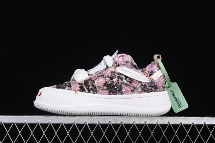 SMILEREPUBLIC SMILE Canvas Sneakers with Cut Wool Fringe and Unique Weaving - G.D4