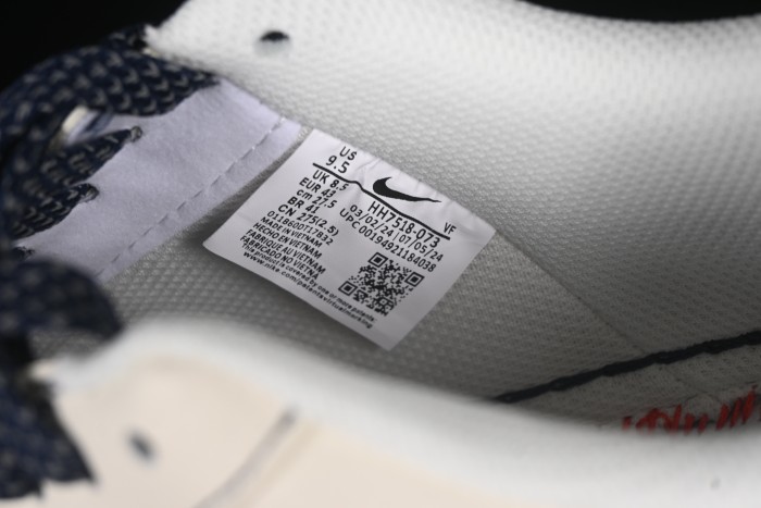 Nike Air Force 1'07 Low Collaboration Sneakers with Navy Blue Accents - HH7518-073