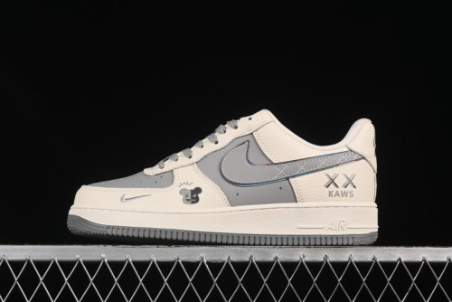 Nike Air Force 1'07 Low Kaws Collaboration Beige Grey Casual Sneakers - KK1988-078