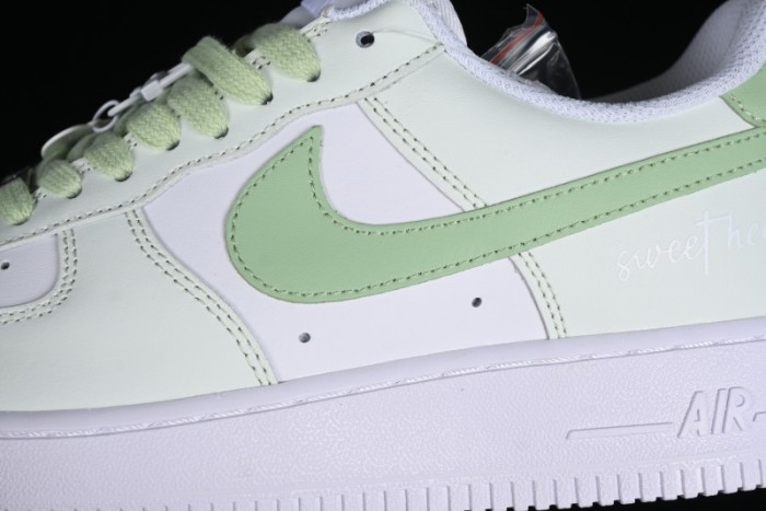 Nike Air Force 1 '07 Low Casual Sneakers with Anime-inspired Green Apple Spray Paint Design - DY8899-002