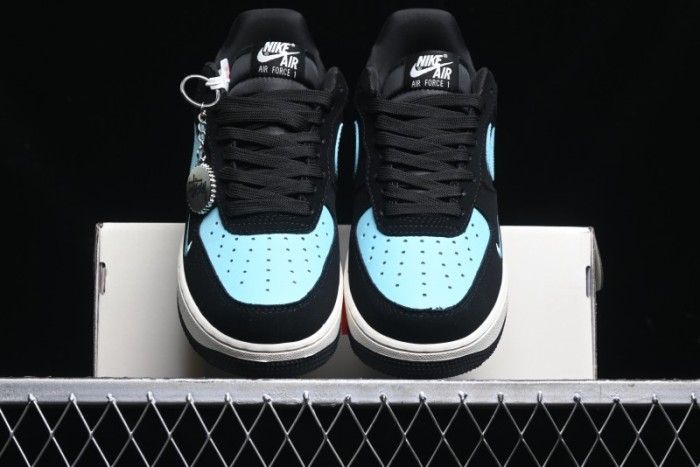 Nike Air Force 1 '07 Low Stussy Collaboration - Black Tiffany Low-Top Casual Sneakers - KK1988-030