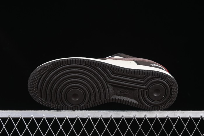 Nike Air Force 1 '07 Low Stussy Collaboration Red Tail Chocolate Low-Top Casual Sneakers - KK1988-057