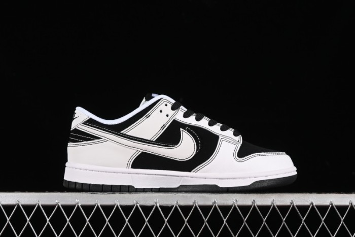 Nike SB Dunk Low Supreme Collaboration - Reverse Black White Swoosh Anniversary Custom Low-Top Casual Sneakers - FC1688-144 1