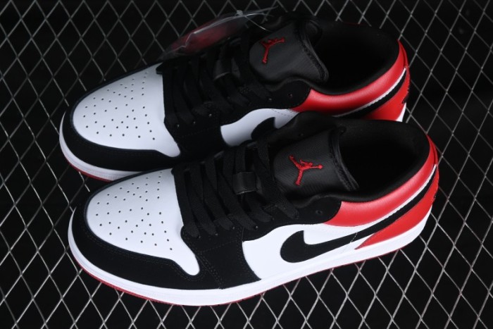 Nike Air Jordan 1 Low  White Black Gym Red  Retro Casual Sneakers - IB8971-106