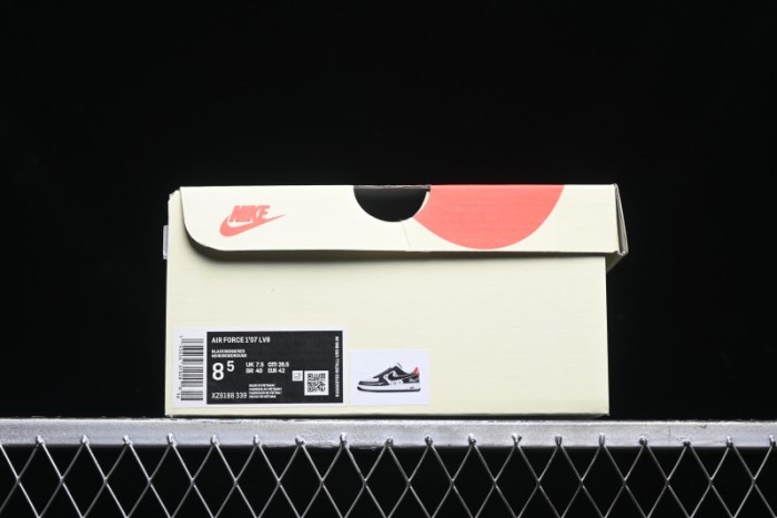 Nike Air Force 1 '07 Low Stussy Collaboration - Beige Black Pattern Red Outsole Low Top Casual Sneakers - XZ6188-339