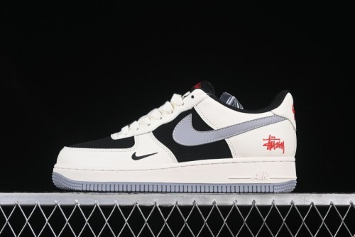 Nike Air Force 1 '07 Low Stussy Collaboration Beige Grey Black Low-Top Casual Sneakers - XZ6188-766
