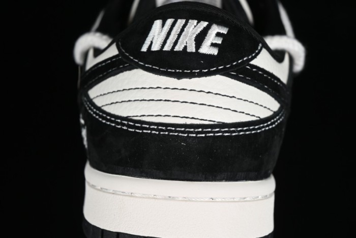 Stussy x Nike Dunk Low SB Sneakers in Beige Black Swoosh - SJ2068-252 1