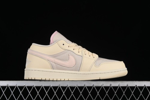 Nike Air Jordan 1 Low AJ1 Khaki Pink Low-Top Lifestyle Basketball Shoes - FQ1925-100 1