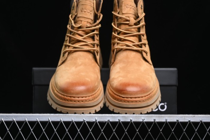 ECCO Exostrike Series Work Leather Anti-Slip Platform Boots - 63890801003