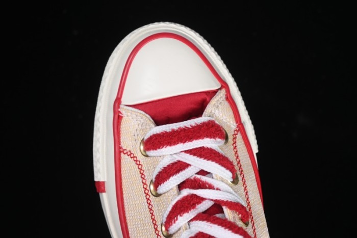 Converse 1970s CNY Year of the Snake Limited Edition High-Top Canvas Sneakers with Gold Star Chain and Metallic Snake Lace Jewelry - A13351C