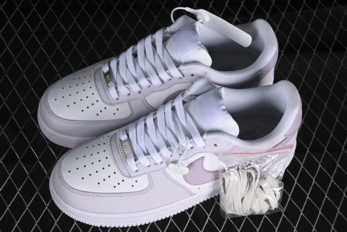 Nike Air Force 1 '07 Low Casual Sneakers with Anime-Inspired Light Gray Purple Spray Paint Design - DY8899-004