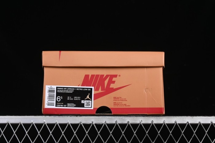 Nike Air Jordan 1 Low OG AJ1 White Yellow Black Swoosh Casual Sneakers - CZ0790-107