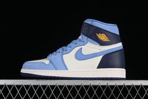 Nike Air Jordan 1 High OG  First in Flight  Basketball Shoes with UNC Blue and Yellow Accents - FD2596-400 1