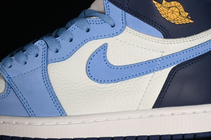 Nike Air Jordan 1 High OG  First in Flight  Basketball Shoes with UNC Blue and Yellow Accents - FD2596-400 1
