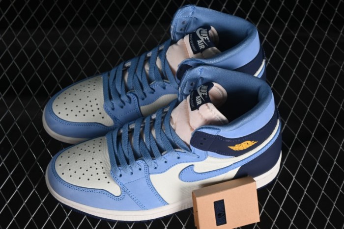 Nike Air Jordan 1 High OG  First in Flight  Basketball Shoes with UNC Blue and Yellow Accents - FD2596-400 1