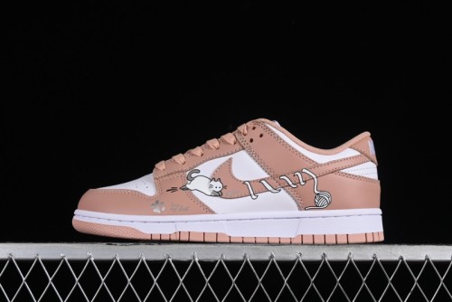 Nike Dunk Low SB Casual Sneakers with Knit Cat and Rose Pink Design - DD1503-118 1