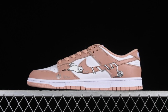 Nike Dunk Low SB Casual Sneakers with Knit Cat and Rose Pink Design - DD1503-118 1