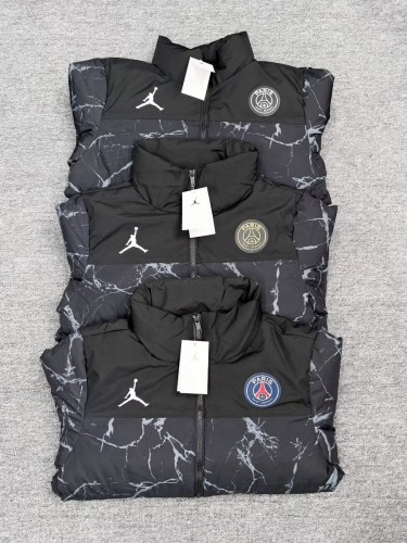 25/26 PSG Black with White Marble Pattern Jordan Jacket